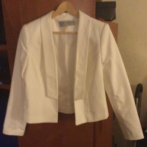 NWOT Marc New York white open front cropped blazer with lapels size 12